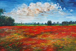 Gemälde, Red Poppy Field XL 1, Peter Nottrott