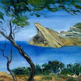 Peinture, Le bec de l'aigle vu de l'île vert, Sylvie Peiffer