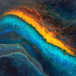 Peinture, Amazonis - L'eau et la Terre - Paysage vue du ciel, Thierry Nauleau