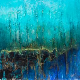 Gemälde, Mangrove - Forêt et paysage tropical semi-abstrait, Thierry Nauleau