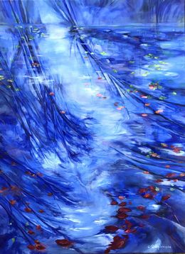 Peinture, Reflets bleus, Christine Desplanque