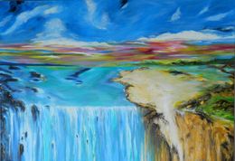 Gemälde, Au bord de la cascade, Christine Desplanque