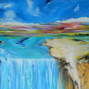 Peinture, Au bord de la cascade, Christine Desplanque