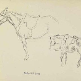 Fine Art Drawings, Horses, Paul Emile Colin
