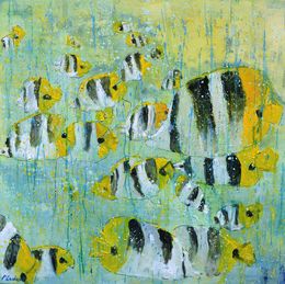 Gemälde, Dancing fish, Pol Ledent