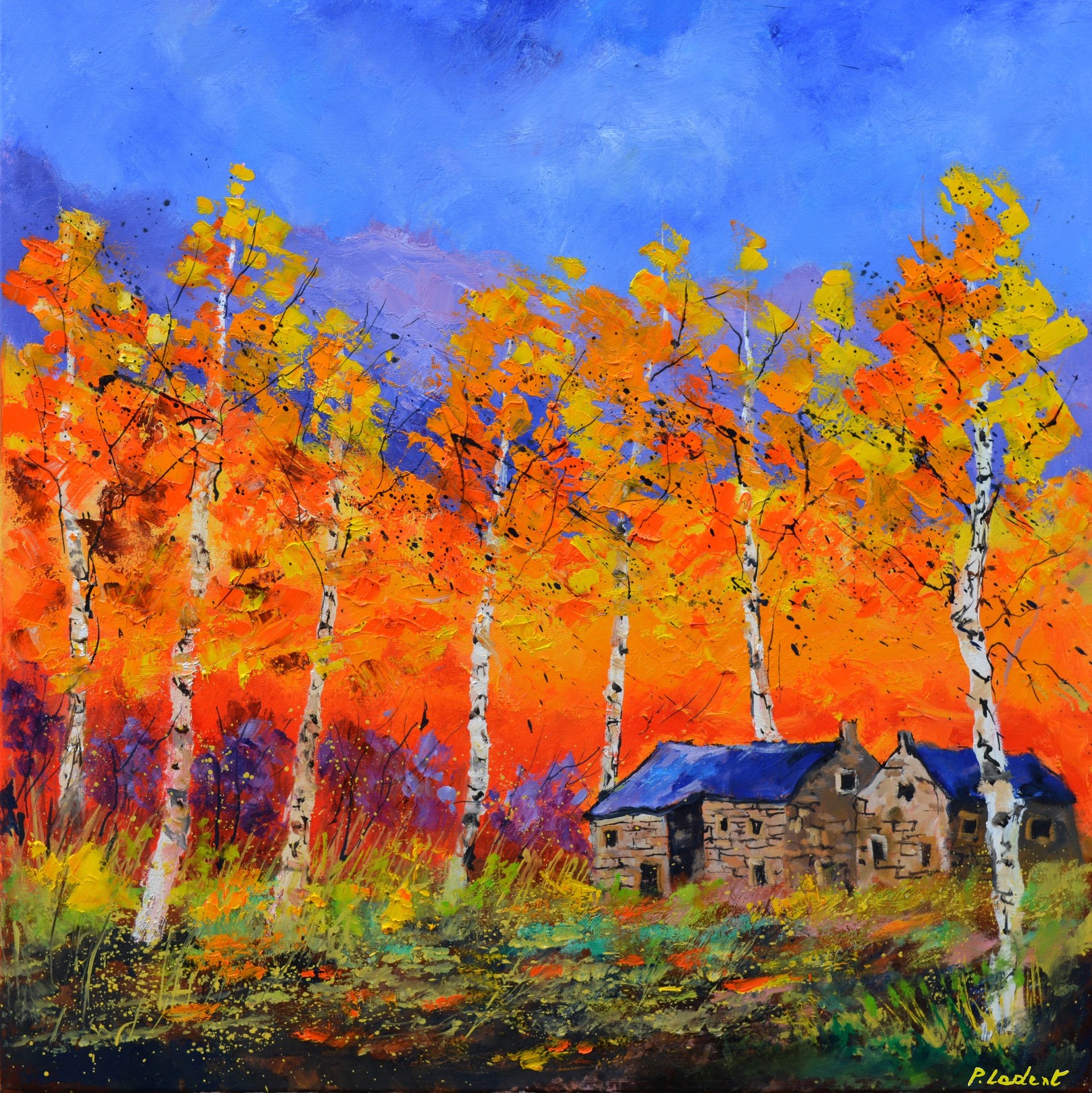 Pol Ledent, Aspentrees in autumn Pol Ledent, Aspentrees in autumn