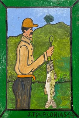 Painting, Le pêcheur 1, Jean Tourlonias