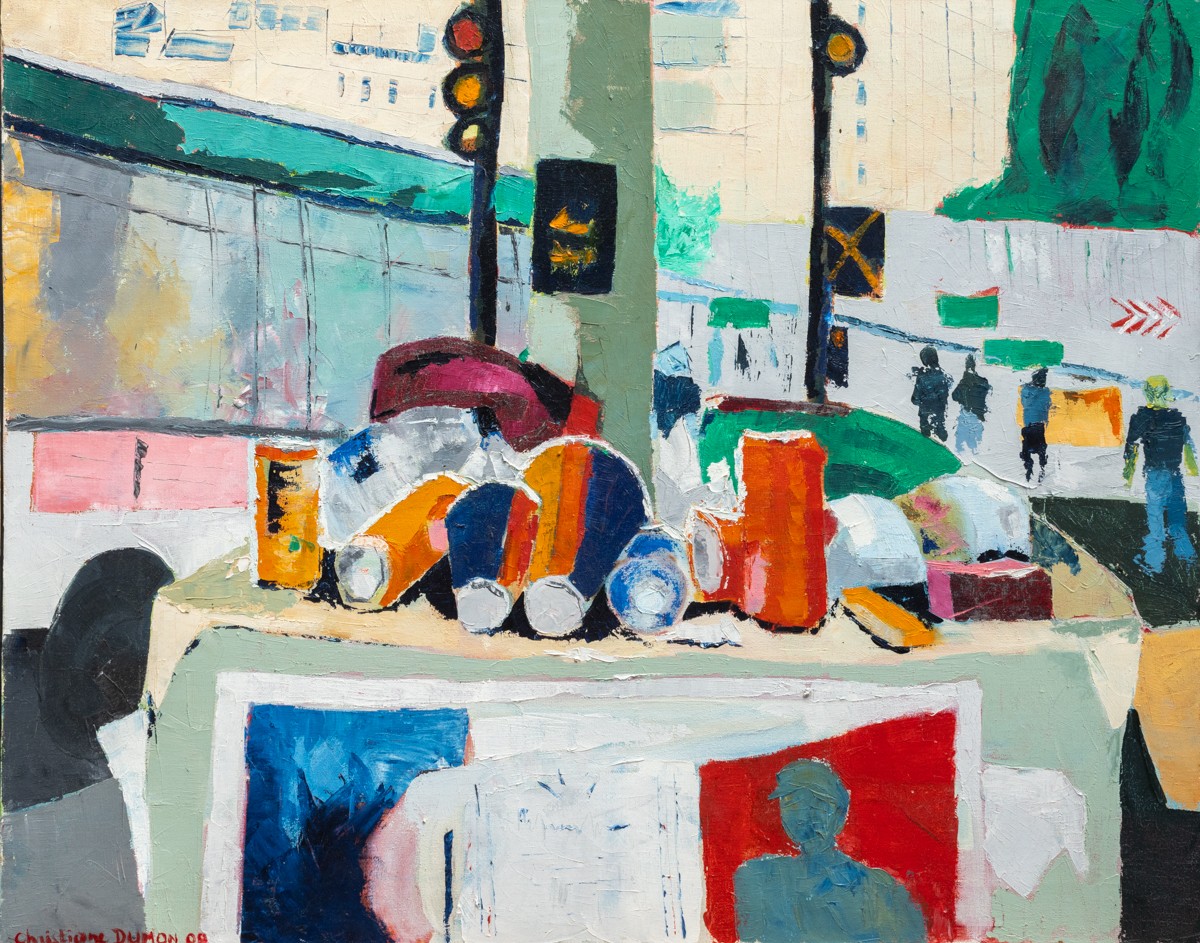 Christiane Dumon, Paris autrement – Scène de vie urbaine figurative Christiane Dumon, Paris autrement – Scène de vie urbaine figurative