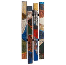 Gemälde, N°3 - Composition graphique, art brut coloré sur palette bois, Alain Ciavaldini