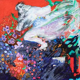 Gemälde, Vite le printemps - corps en couleurs, Danielle Lamaison