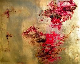 Peinture, Gold abstract painting #0016, Olena Topliss