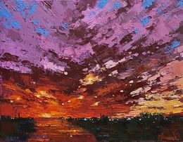 Painting, California Sunset, Olga Mihailicenko