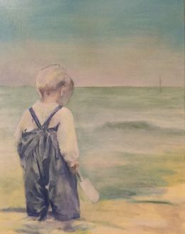 Painting, A Child on the Beach that Day, 1905, Patrice Burkhardt