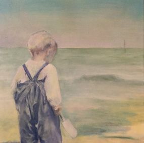 Gemälde, A Child on the Beach that Day, 1905, Patrice Burkhardt