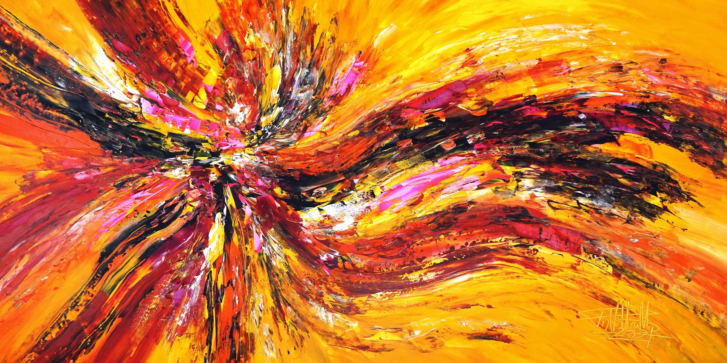 Peter Nottrott, Yellow Red Abstraction XXL 4, Peter Nottrott, Yellow Red Abstraction XXL 4,