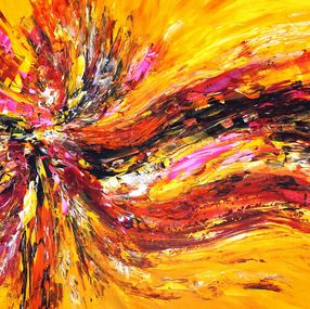 Painting, Yellow Red Abstraction XXL 4,, Peter Nottrott