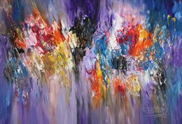 Gemälde, Purple Abstraction XL 1,, Peter Nottrott