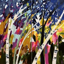 Painting, The Sound of Birch Leaves, Rebecca Klementovich
