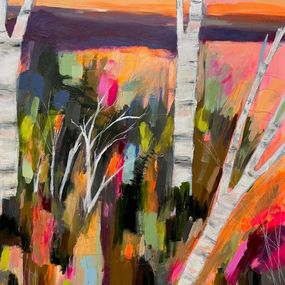 Pintura, Birches Bend to Left and Right, Rebecca Klementovich