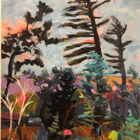 Painting, Pines in the Twilight World, Rebecca Klementovich