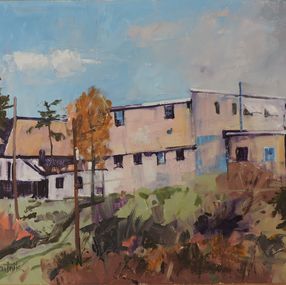 Painting, Backyard, Richard Szkutnik