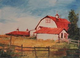 Painting, Red Roofs Farm, Richard Szkutnik