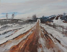Painting, Winter Road, Richard Szkutnik