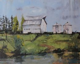 Painting, Farm at I-40, Richard Szkutnik
