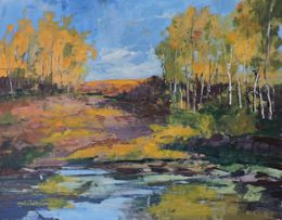 Painting, Muddy Pass Lake,, Richard Szkutnik