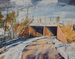Painting, Trail after Snow Day, Richard Szkutnik