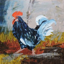 Painting, Rooster, Richard Szkutnik