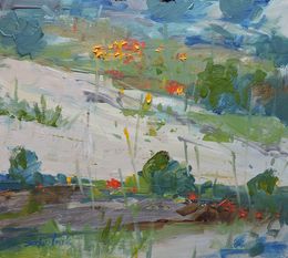 Pintura, Field Flowers, Richard Szkutnik