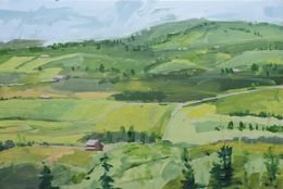 Painting, Hills in Green, Richard Szkutnik