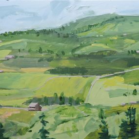 Peinture, Hills in Green, Richard Szkutnik