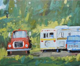 Painting, Trucks and Trailer, Richard Szkutnik