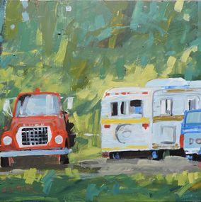 Painting, Trucks and Trailer, Richard Szkutnik