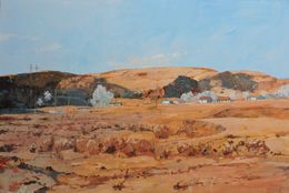 Painting, Desert Farm, Richard Szkutnik