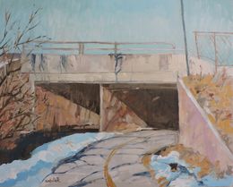 Painting, Lehow Ave Bridge, Richard Szkutnik