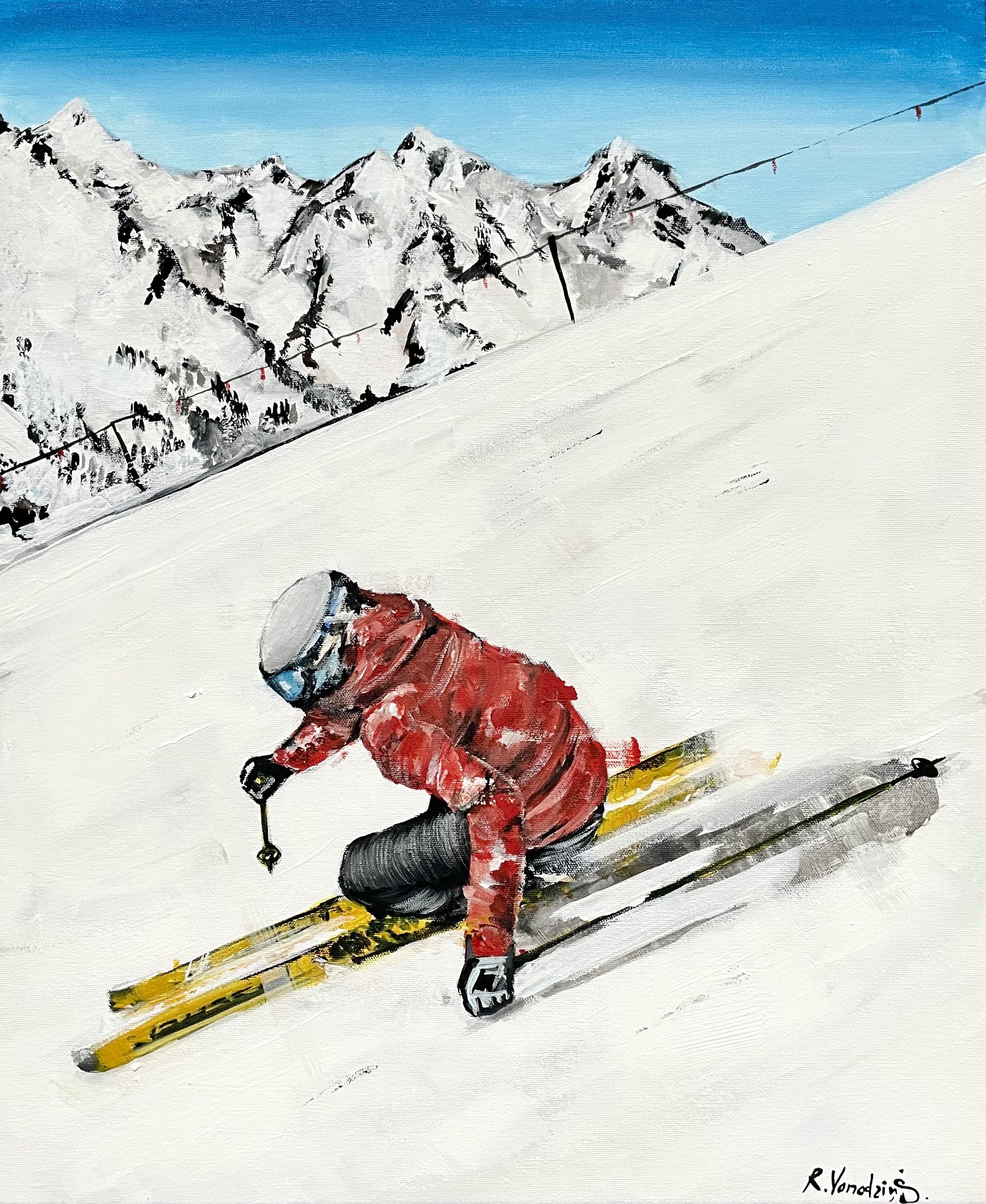 Rinalds Vanadzins, Red skier Rinalds Vanadzins, Red skier
