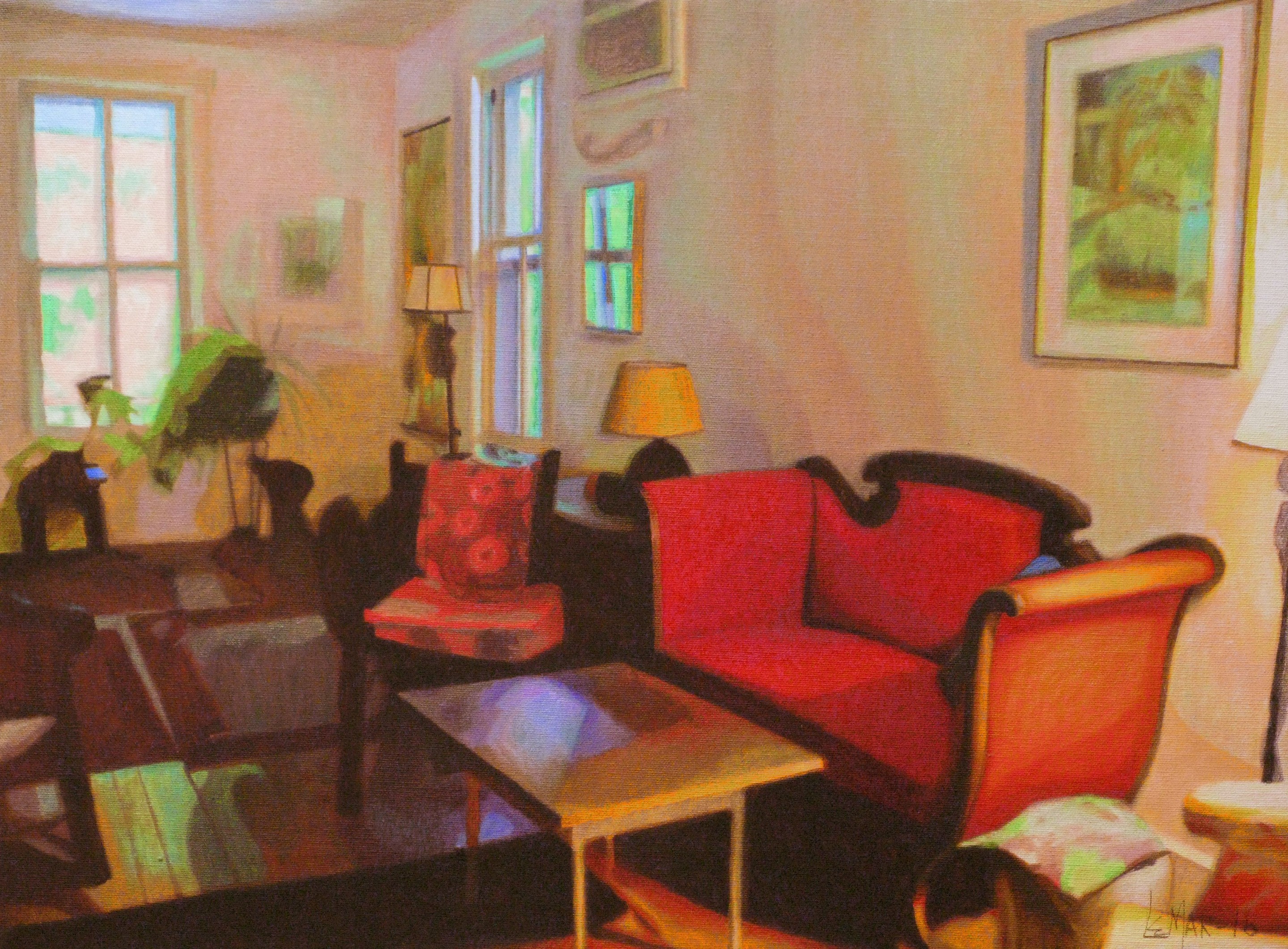 Robert LeMar, The Love Seat, Painting, Oil on Canvas Robert LeMar, The Love Seat, Painting, Oil on Canvas