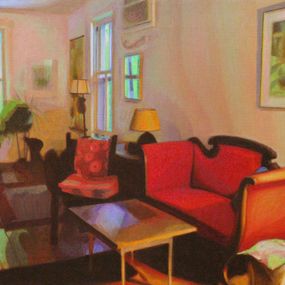 Painting, The Love Seat, Painting, Oil on Canvas, Robert LeMar