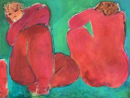 Peinture, Mirroring in red, Robin Okun