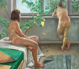 Gemälde, In from on the window,, Roman Rembovsky