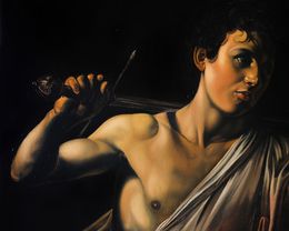 Gemälde, David with Head by Caravaggio., Roman Rembovsky