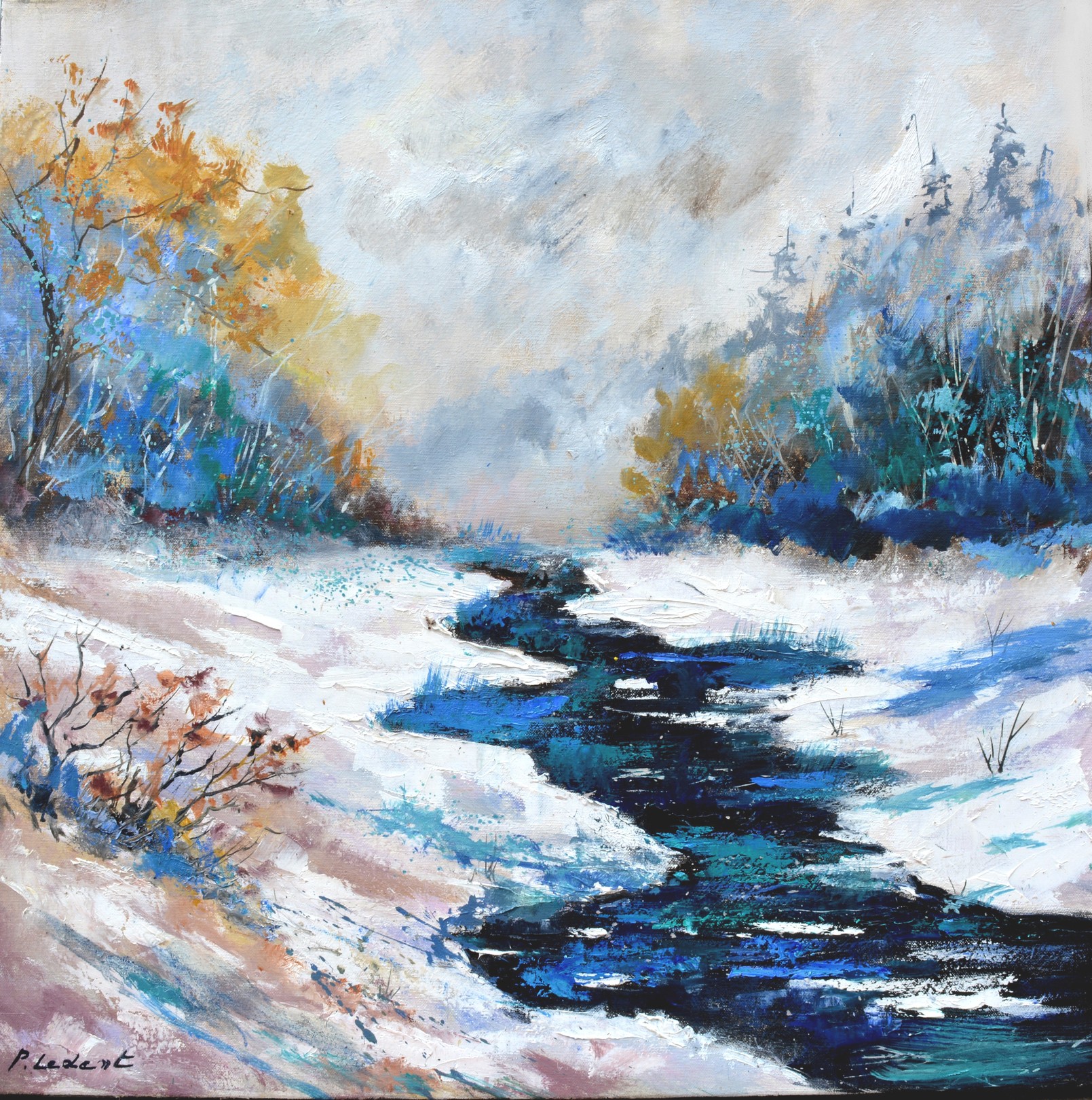 Pol Ledent, River in winter Pol Ledent, River in winter