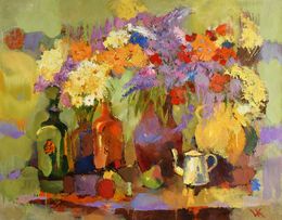 Peinture, Wild flowers, Volodymyr Kolesnyk