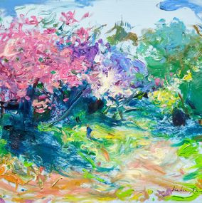 Peinture, Walk in the blooming garden, Helen Shukina