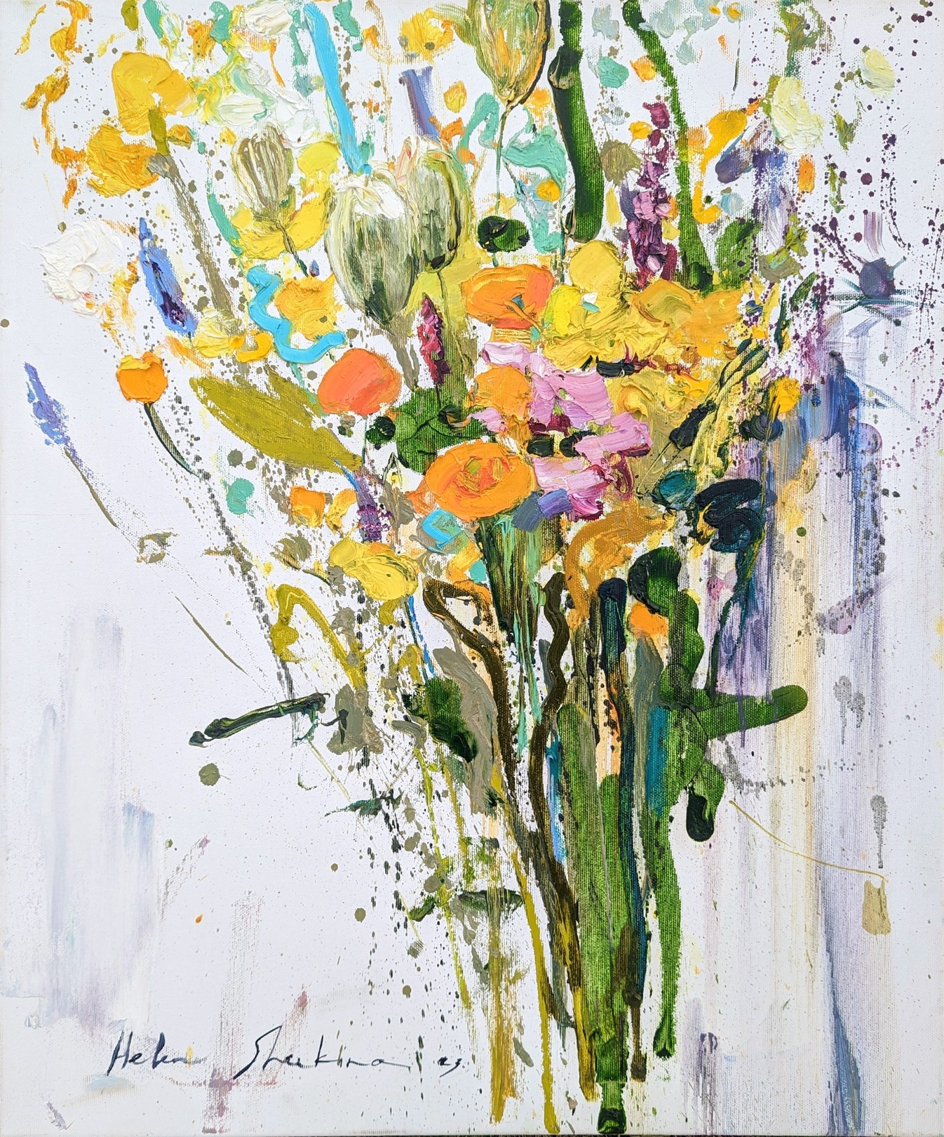 Helen Shukina, Wildflowers on white Helen Shukina, Wildflowers on white
