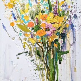 Peinture, Wildflowers on white, Helen Shukina