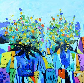 Painting, Colourful bunches, Pol Ledent